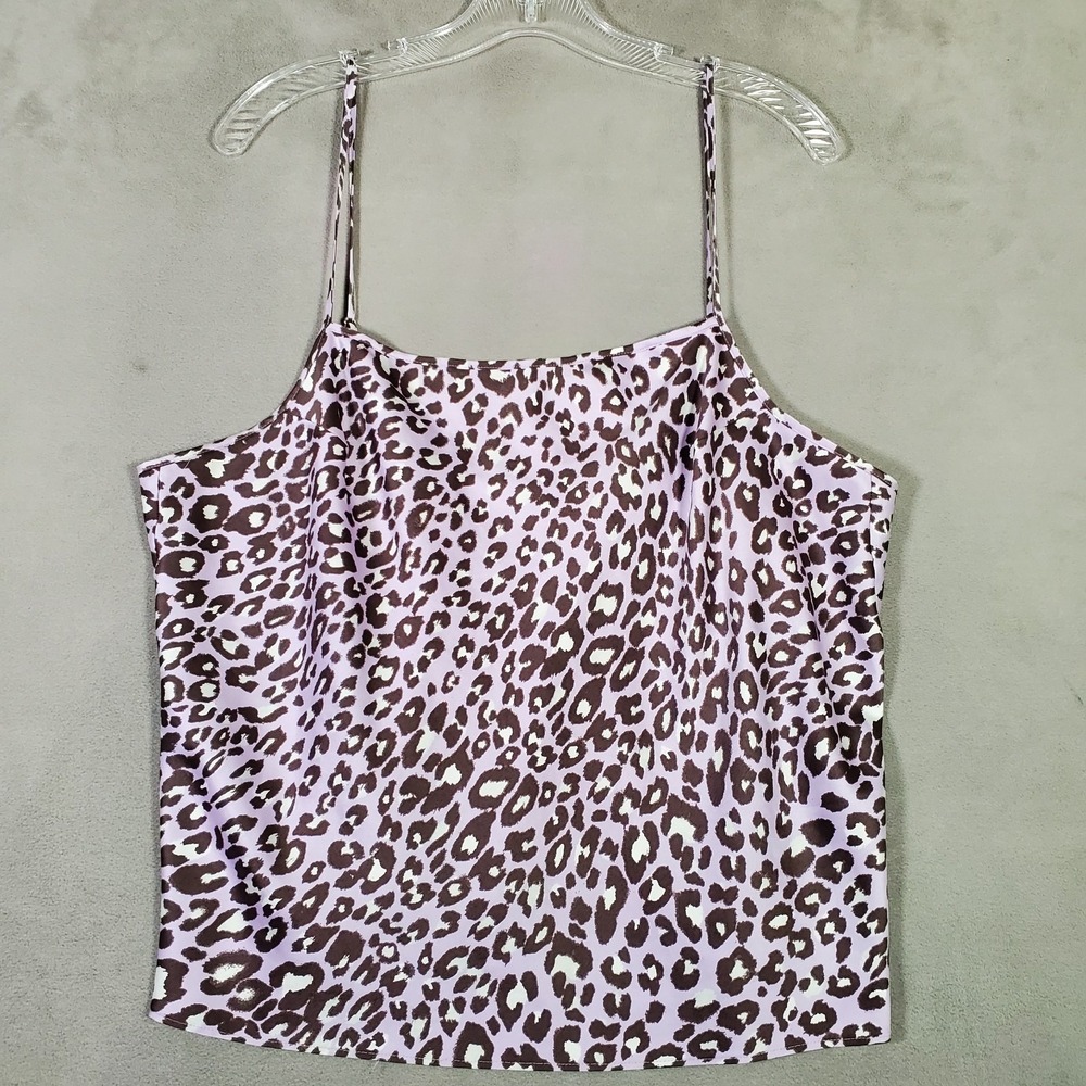 Victorias Secret Cami Tank Womens Purple Leopard Print‎ Top Coquette Grunge Y2K